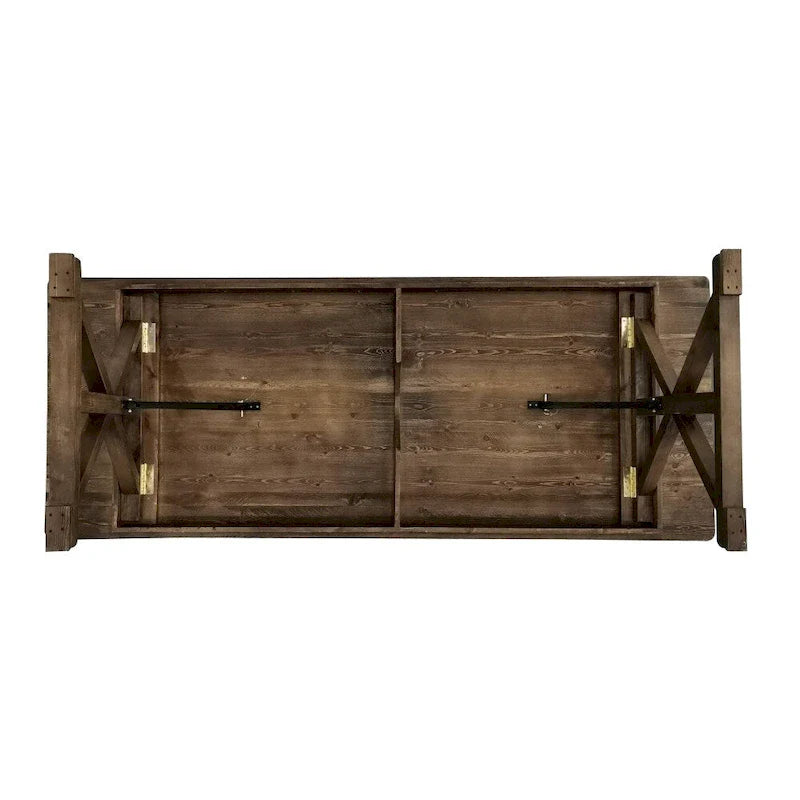 9' x 40" Rustic Solid Pine Folding Dining Table - Antique Style 10