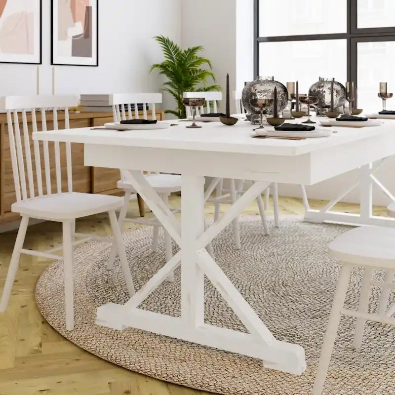 9' x 40" Rustic Solid Pine Folding Dining Table - Antique Style 15