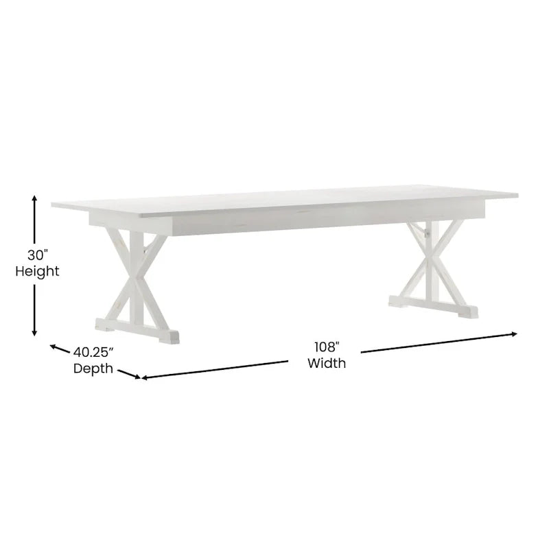 9' x 40" Rustic Solid Pine Folding Dining Table - Antique Style 19