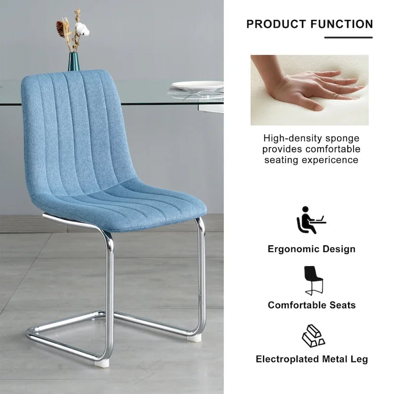 4-Piece Modern Dining Chair Set with Metal Legs 4