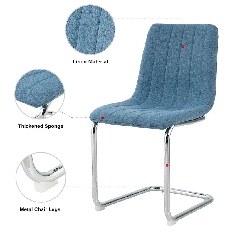 4-Piece Modern Dining Chair Set with Metal Legs 6