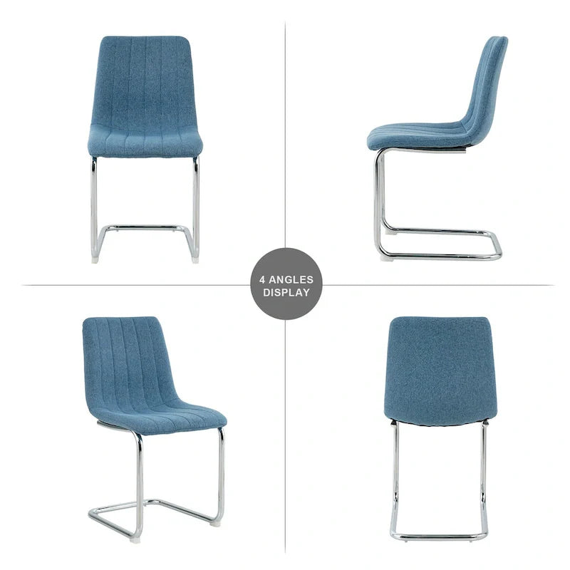 4-Piece Modern Dining Chair Set with Metal Legs 7