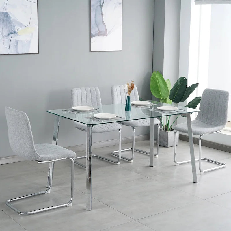 4-Piece Modern Dining Chair Set with Metal Legs 9