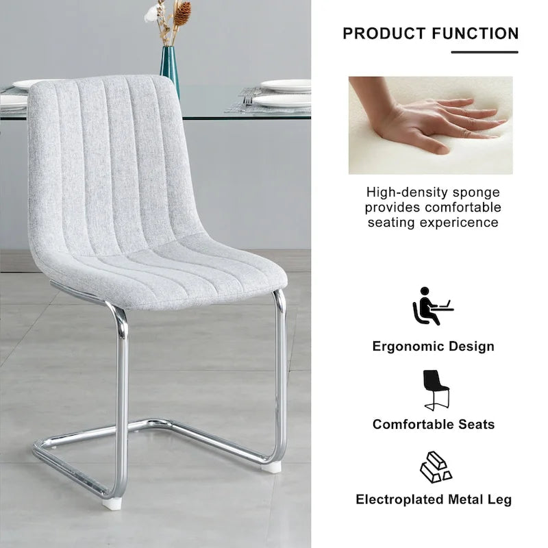 4-Piece Modern Dining Chair Set with Metal Legs 11