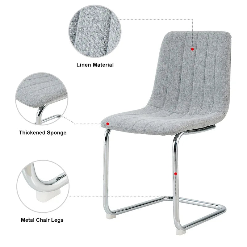 4-Piece Modern Dining Chair Set with Metal Legs 13