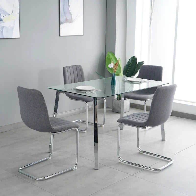 4-Piece Modern Dining Chair Set with Metal Legs 16