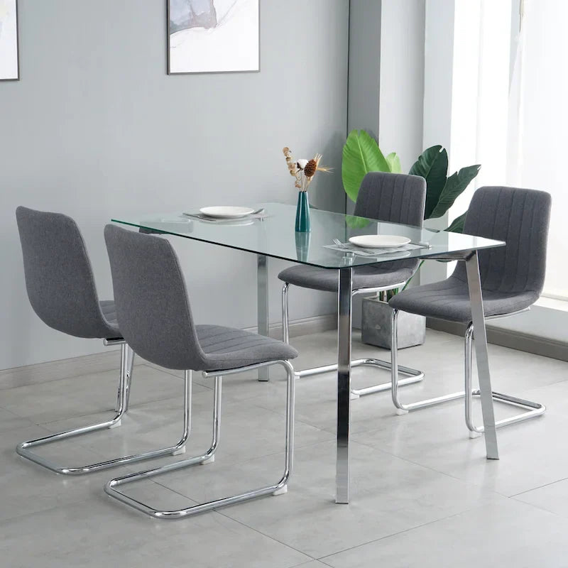 4-Piece Modern Dining Chair Set with Metal Legs 17