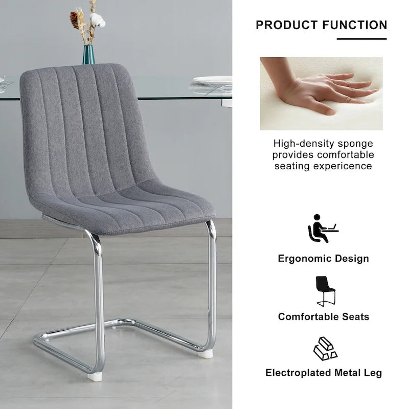 4-Piece Modern Dining Chair Set with Metal Legs 18