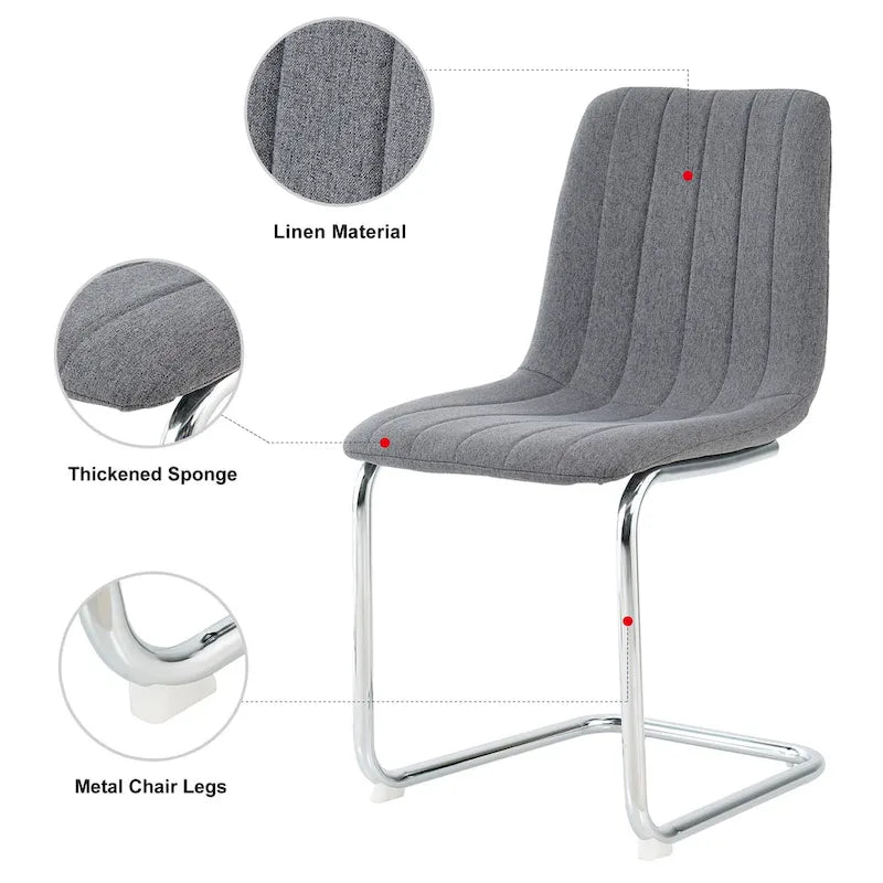 4-Piece Modern Dining Chair Set with Metal Legs 20