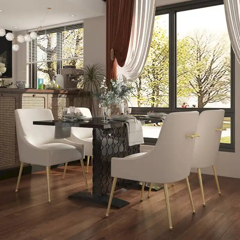 Clihome Glossy Wood Expandable Dining Table for 6 Guests 11