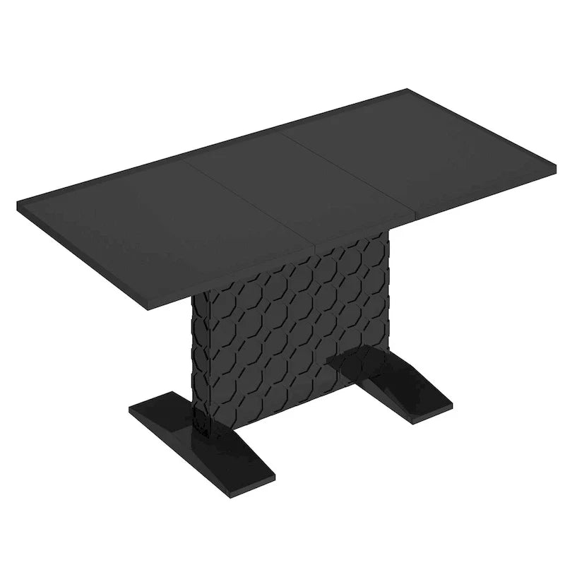 Clihome Glossy Wood Expandable Dining Table for 6 Guests 15