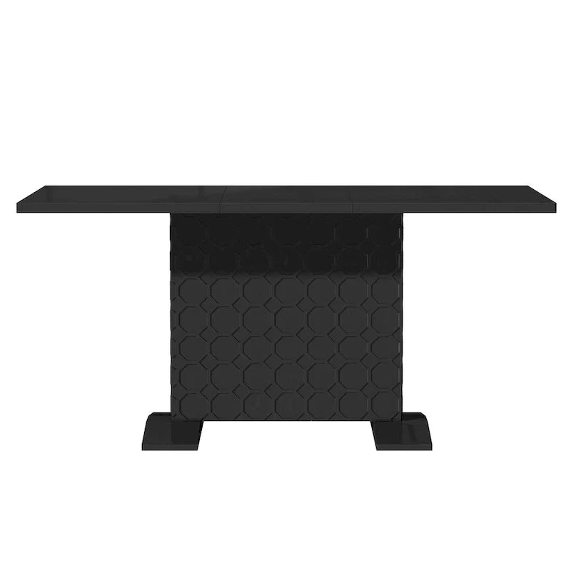 Clihome Glossy Wood Expandable Dining Table for 6 Guests 17