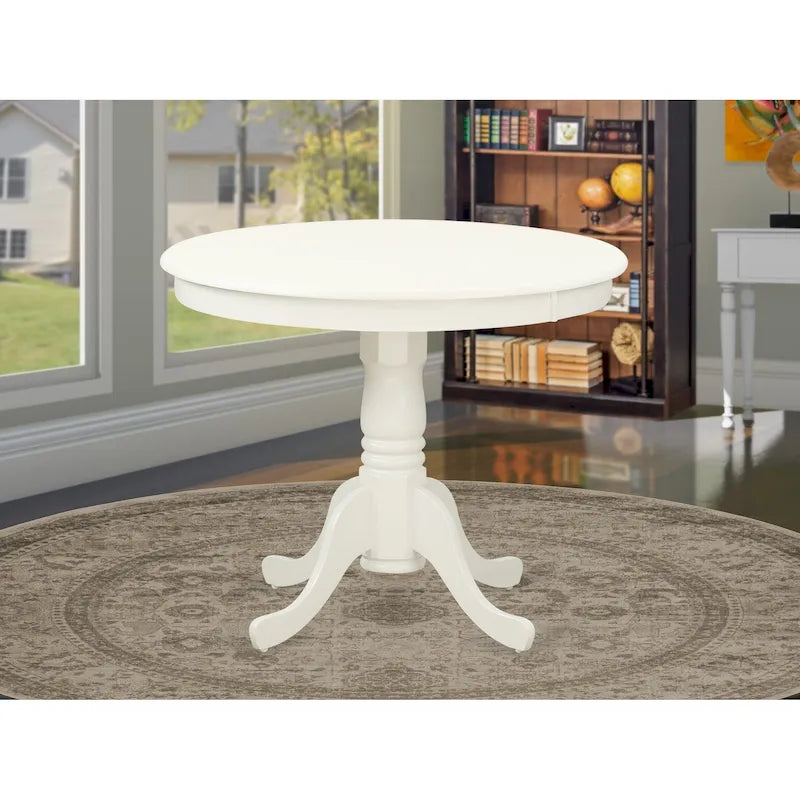 East West Furniture Antique Round Dining Table - 36x36 Inch Kitchen Table with Pedestal Base (Multiple Finish Options) 10