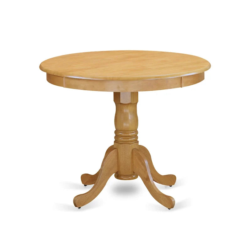 East West Furniture Antique Round Dining Table - 36x36 Inch Kitchen Table with Pedestal Base (Multiple Finish Options) 5