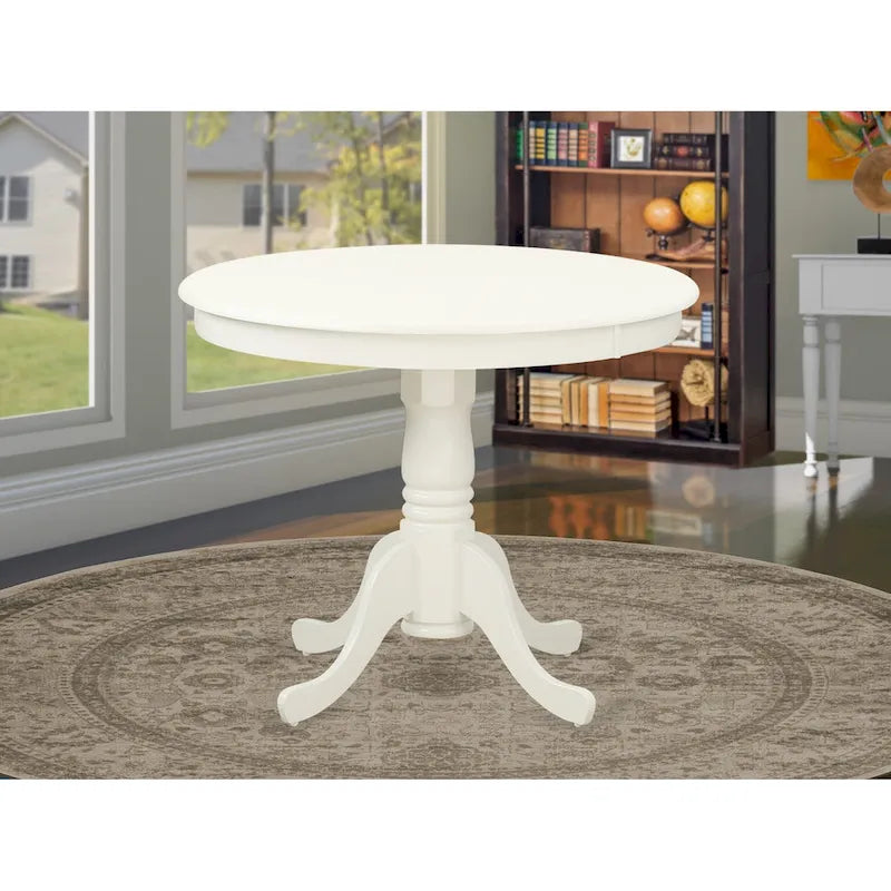 East West Furniture Antique Round Dining Table - 36x36 Inch Kitchen Table with Pedestal Base (Multiple Finish Options) 6