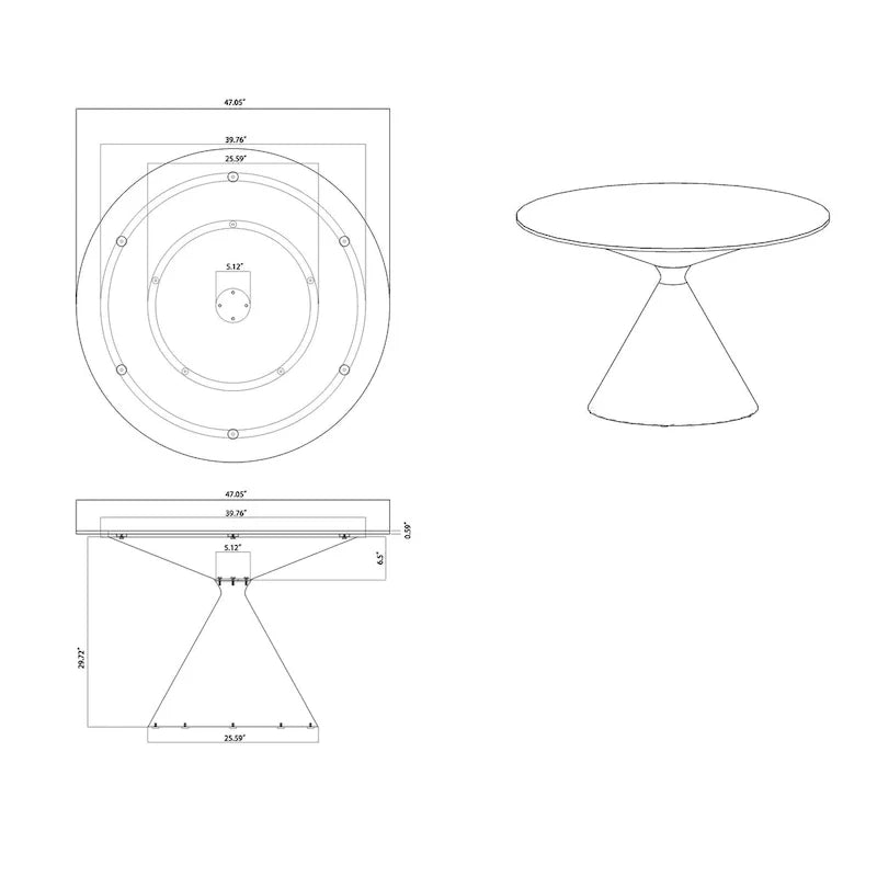 Somette Delphie Ceramic-Topped Dining Table 6