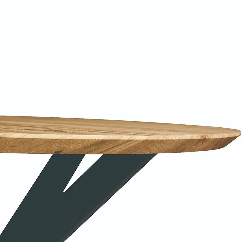 Ravenna 47" Modern Round Wood Dining Table with X-Cross Metal Base for Kitchen and Dining Room 4