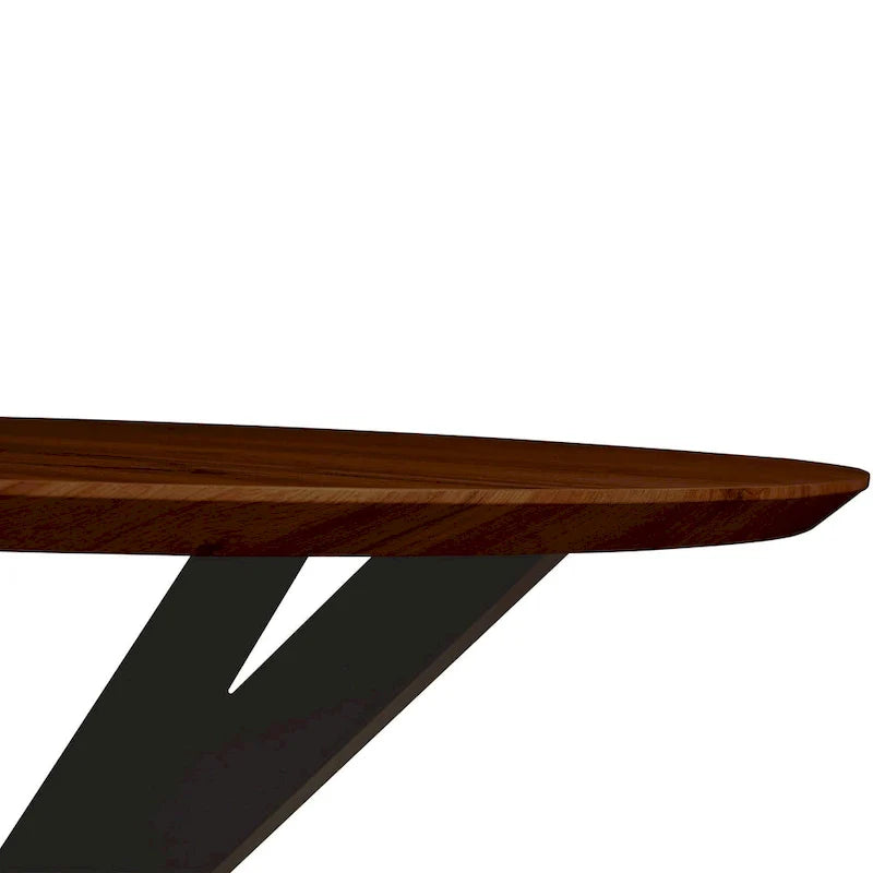 Ravenna 47" Modern Round Wood Dining Table with X-Cross Metal Base for Kitchen and Dining Room 9