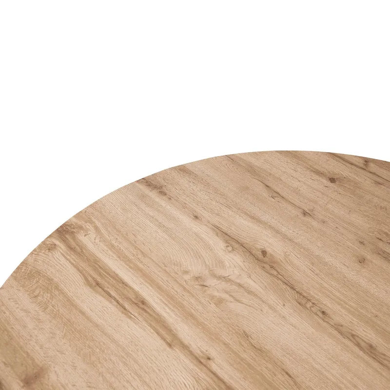 Ravenna 47" Modern Round Wood Dining Table with X-Cross Metal Base for Kitchen and Dining Room 20
