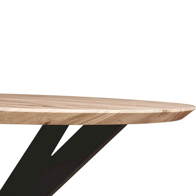 Ravenna 47" Modern Round Wood Dining Table with X-Cross Metal Base for Kitchen and Dining Room 21