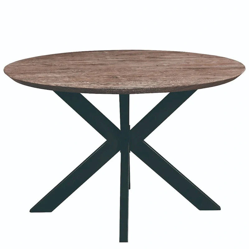 Ravenna 47" Modern Round Wood Dining Table with X-Cross Metal Base for Kitchen and Dining Room 27