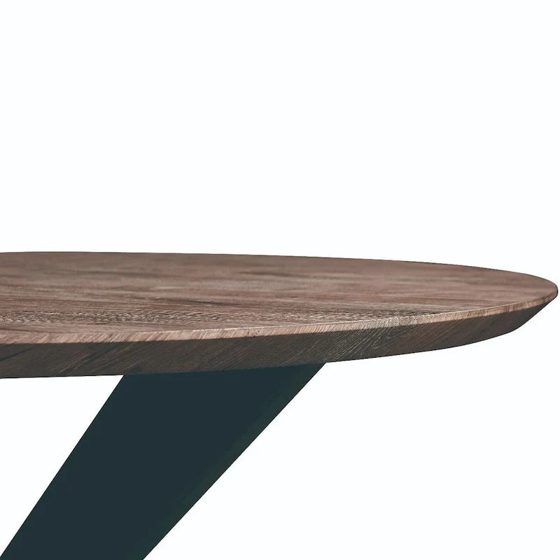 Ravenna 47" Modern Round Wood Dining Table with X-Cross Metal Base for Kitchen and Dining Room 29