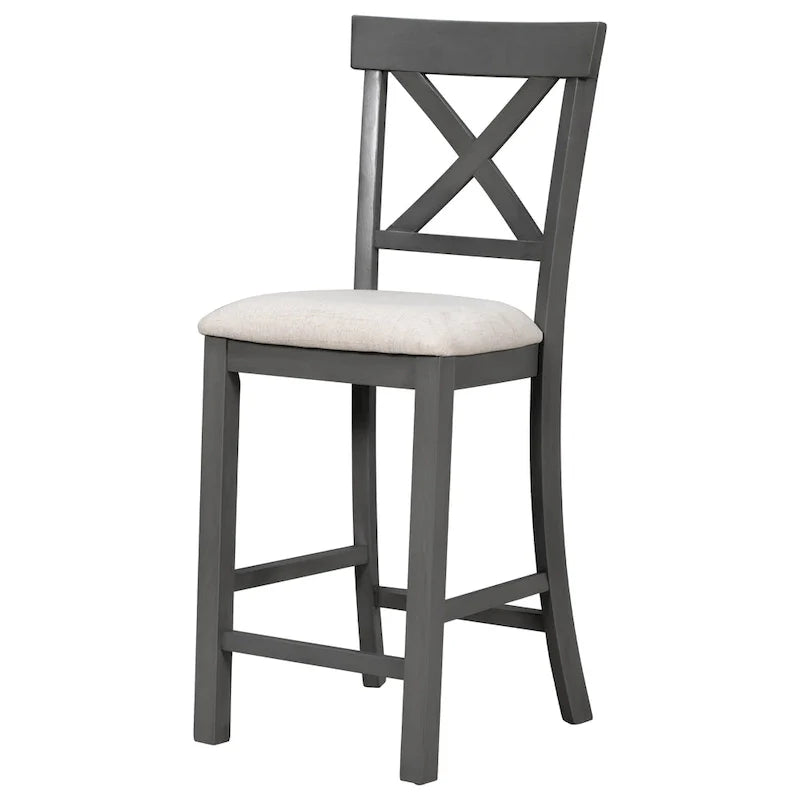 Nestfair 6-Piece Counter Height Dining Set with Chairs and Bench 10
