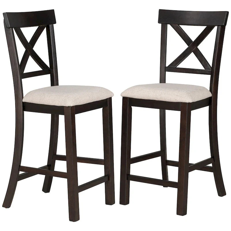 Nestfair 6-Piece Counter Height Dining Set with Chairs and Bench 23