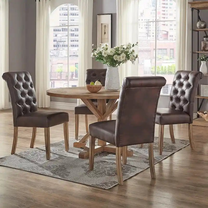 iNSPIRE Q Artisan Benchwright X-Base 48-Inch Round Dining Set 14