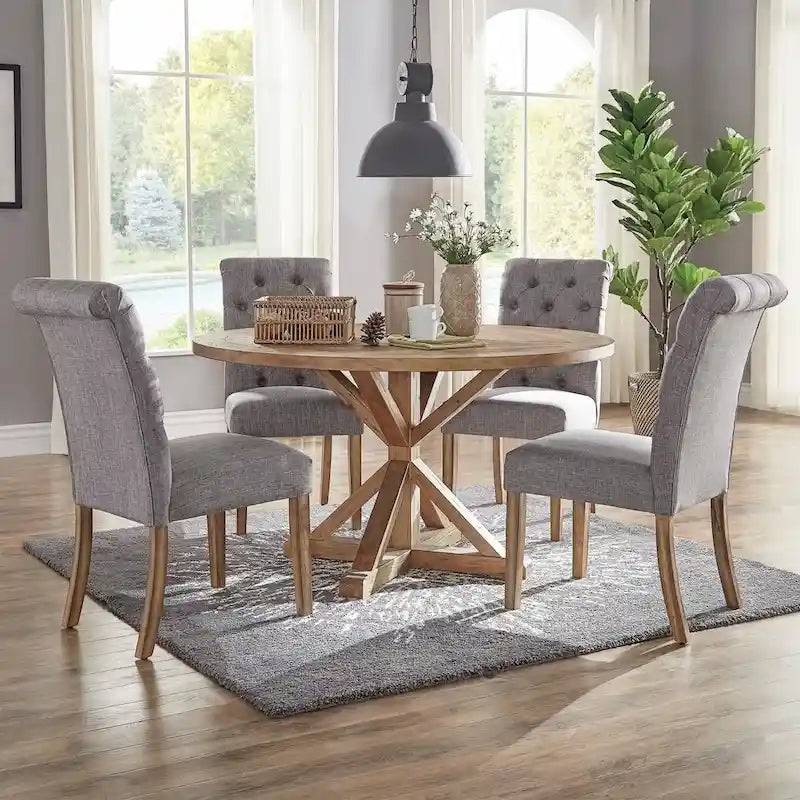 iNSPIRE Q Artisan Benchwright X-Base 48-Inch Round Dining Set 3