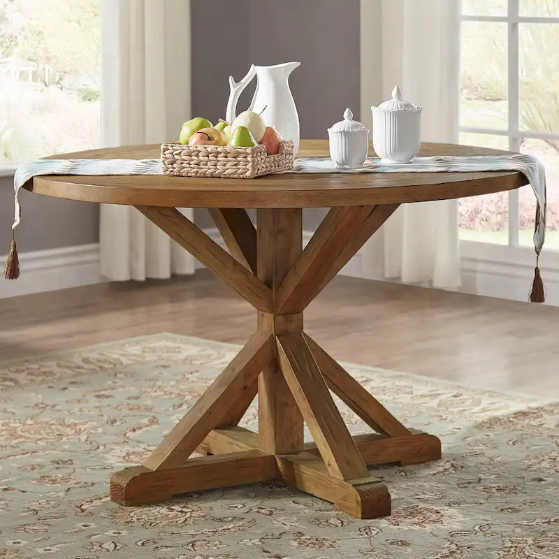iNSPIRE Q Artisan Benchwright X-Base 48-Inch Round Dining Set 5