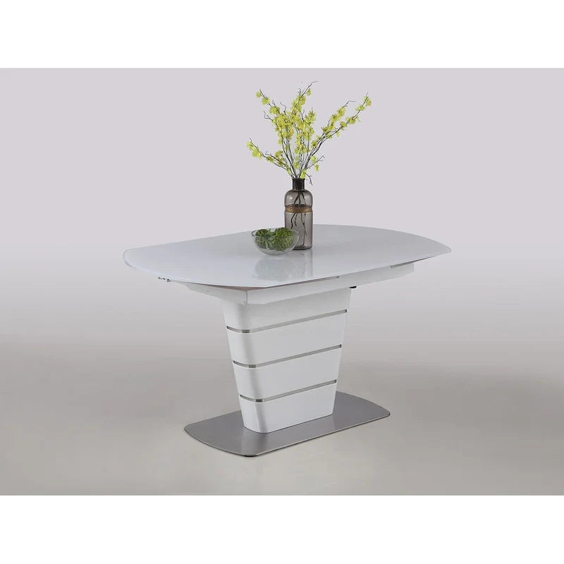 Somette Charlie White Starphire Glass 5-Piece Dining Collection 3