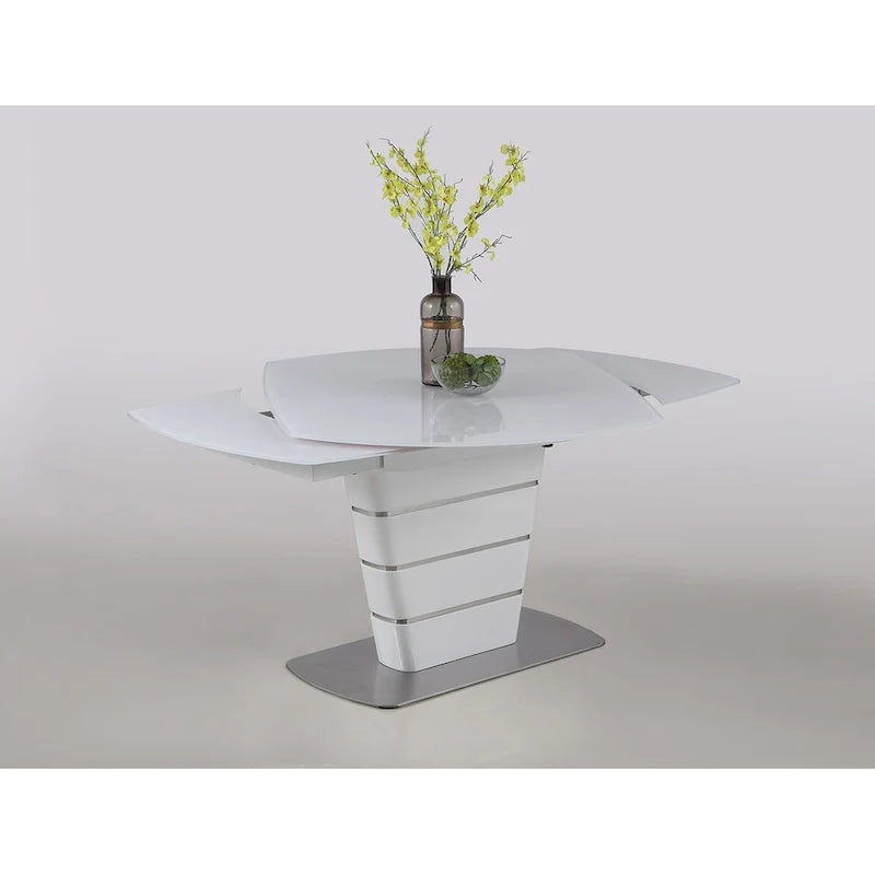 Somette Charlie White Starphire Glass 5-Piece Dining Collection 4