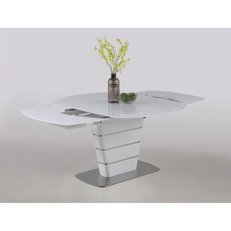Somette Charlie White Starphire Glass 5-Piece Dining Collection 5