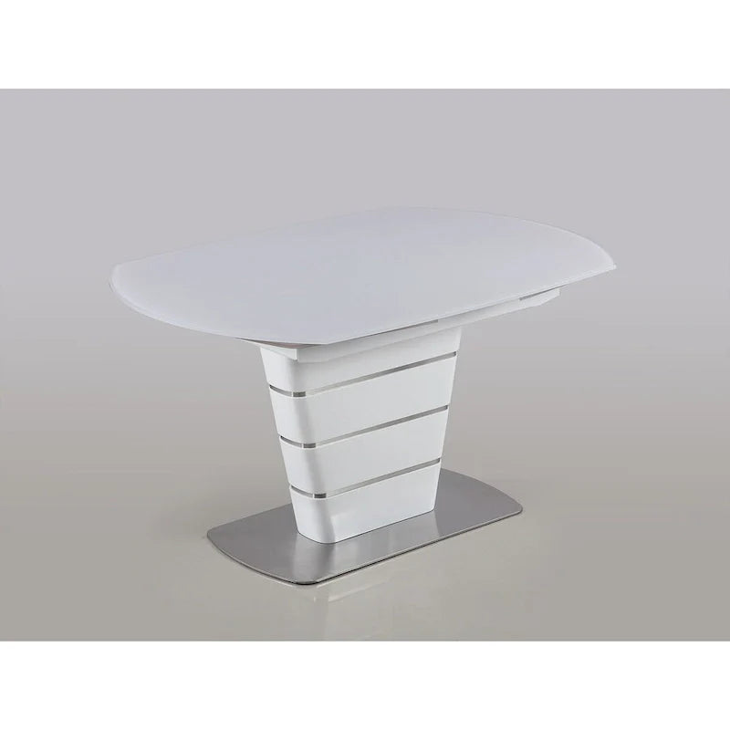 Somette Charlie White Starphire Glass 5-Piece Dining Collection 7