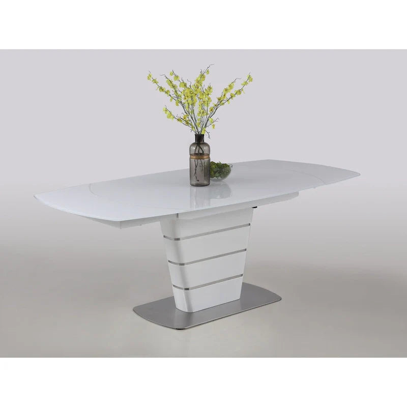Somette Charlie White Starphire Glass 5-Piece Dining Collection 9