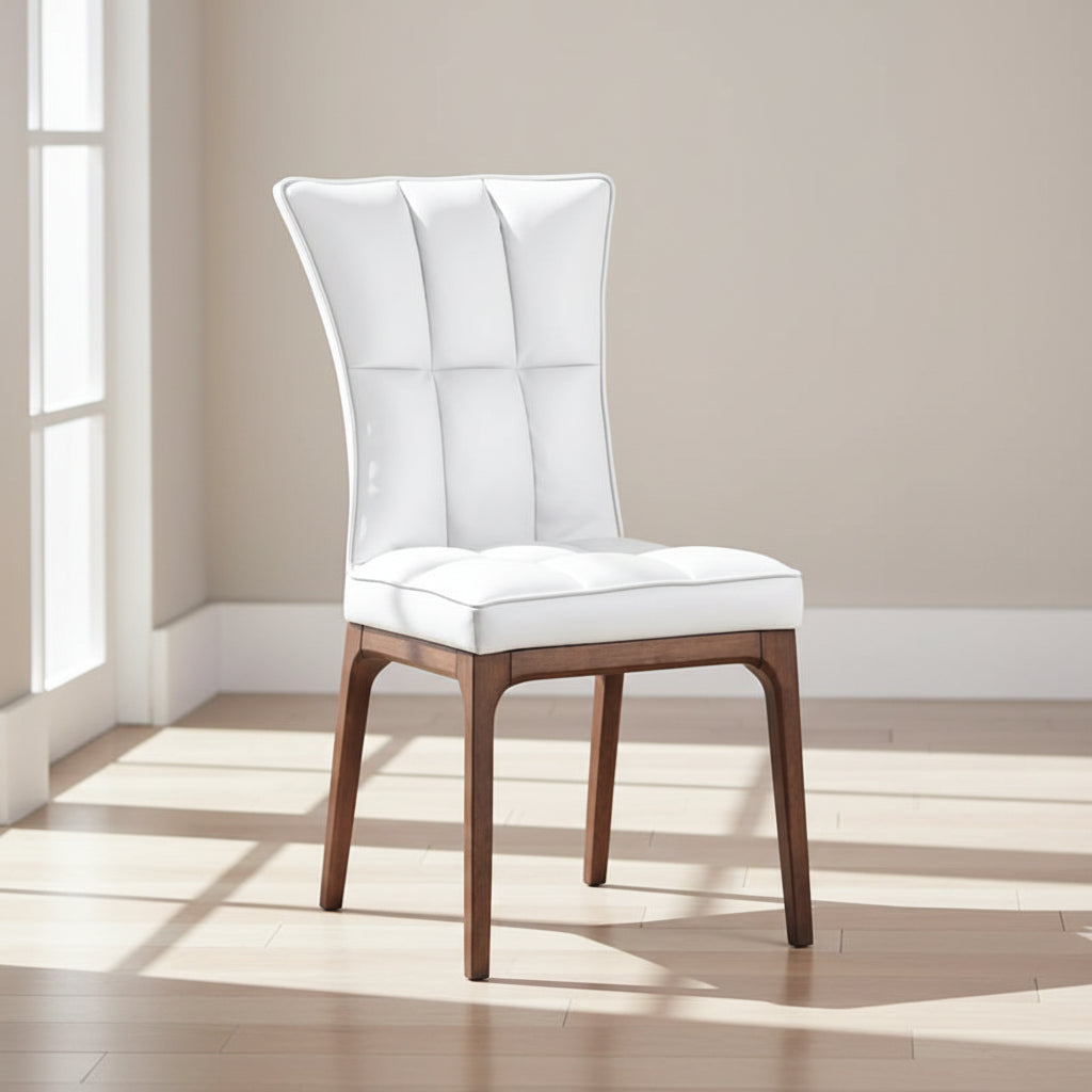 Set of 2 Somette Contemporary Tufted Side Chairs with Sturdy Solid Wood Frame 4