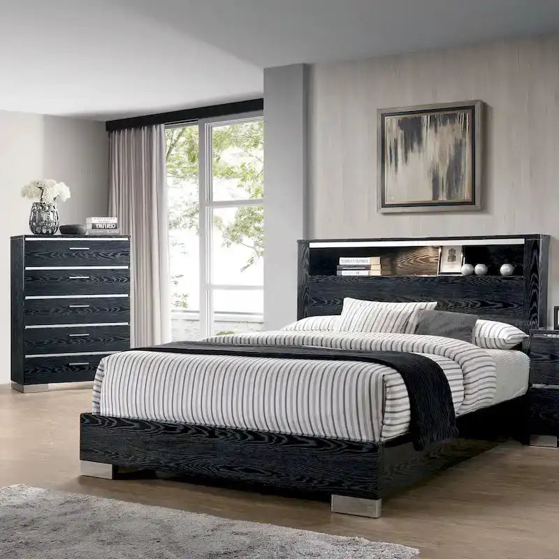 Champs Contemporary Solid Wood 2-Piece Storage Bed and Tall Dresser Set by Furniture of America 25