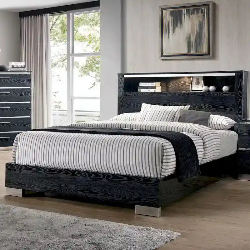 Champs Contemporary Solid Wood 2-Piece Storage Bed and Tall Dresser Set by Furniture of America 5