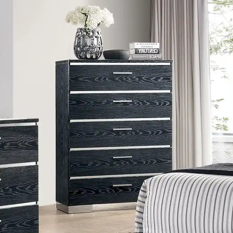 Champs Contemporary Solid Wood 2-Piece Storage Bed and Tall Dresser Set by Furniture of America 6