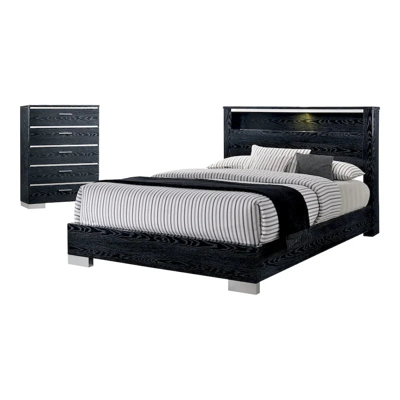 Champs Contemporary Solid Wood 2-Piece Storage Bed and Tall Dresser Set by Furniture of America 7