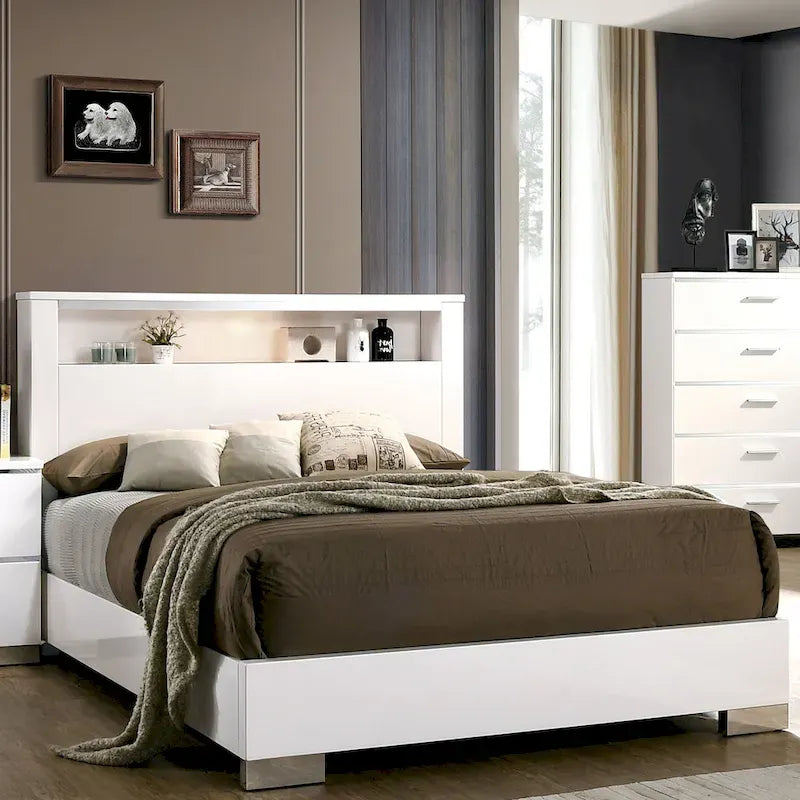 Champs Contemporary Solid Wood 2-Piece Storage Bed and Tall Dresser Set by Furniture of America 13