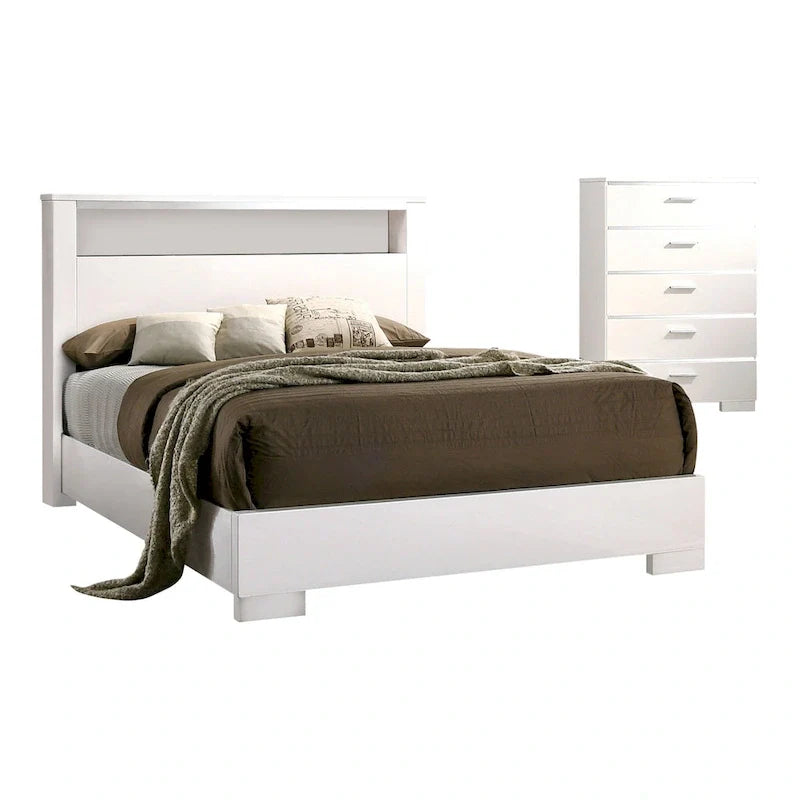 Champs Contemporary Solid Wood 2-Piece Storage Bed and Tall Dresser Set by Furniture of America 15
