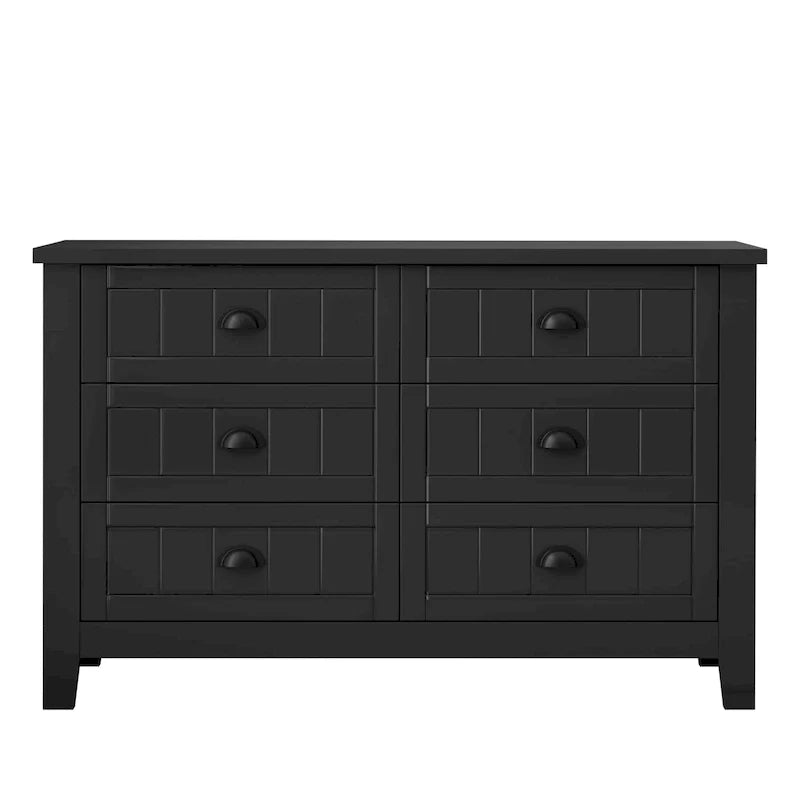 Retro-Inspired Drawer Dresser with Shell-Shaped Handles - Stylish Bedroom Storage Cabinet 10