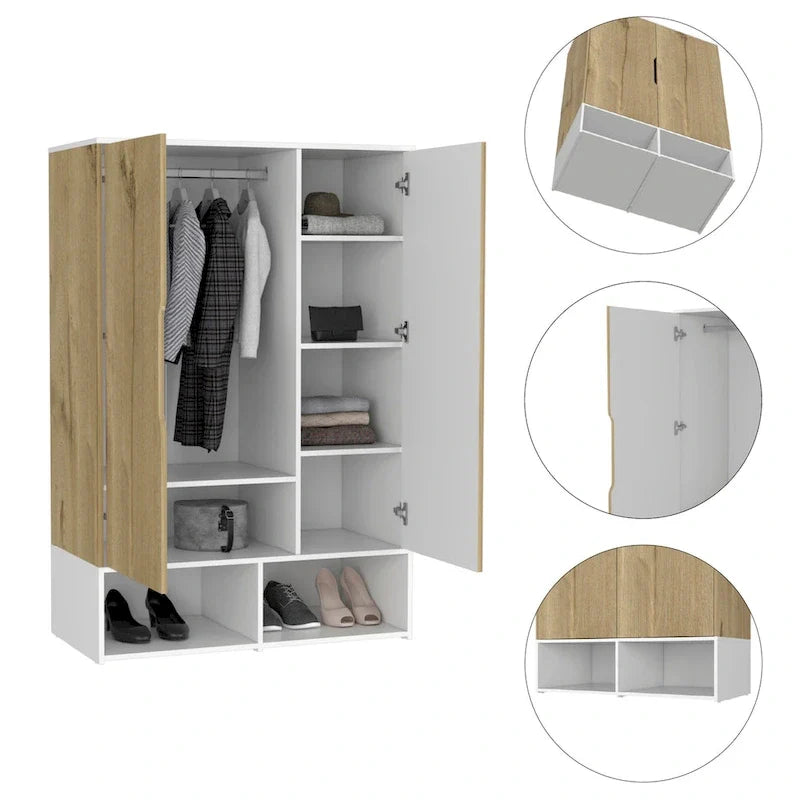 FM Furniture Rose Double Wardrobe with Hanging Rod 3