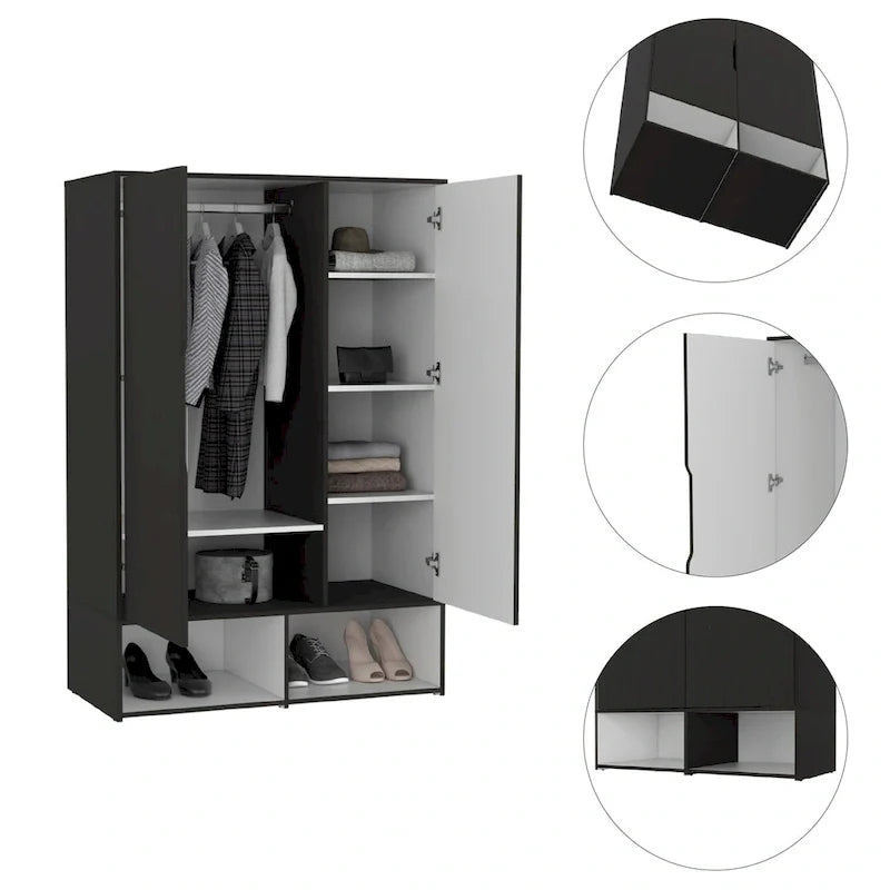 FM Furniture Rose Double Wardrobe with Hanging Rod 13
