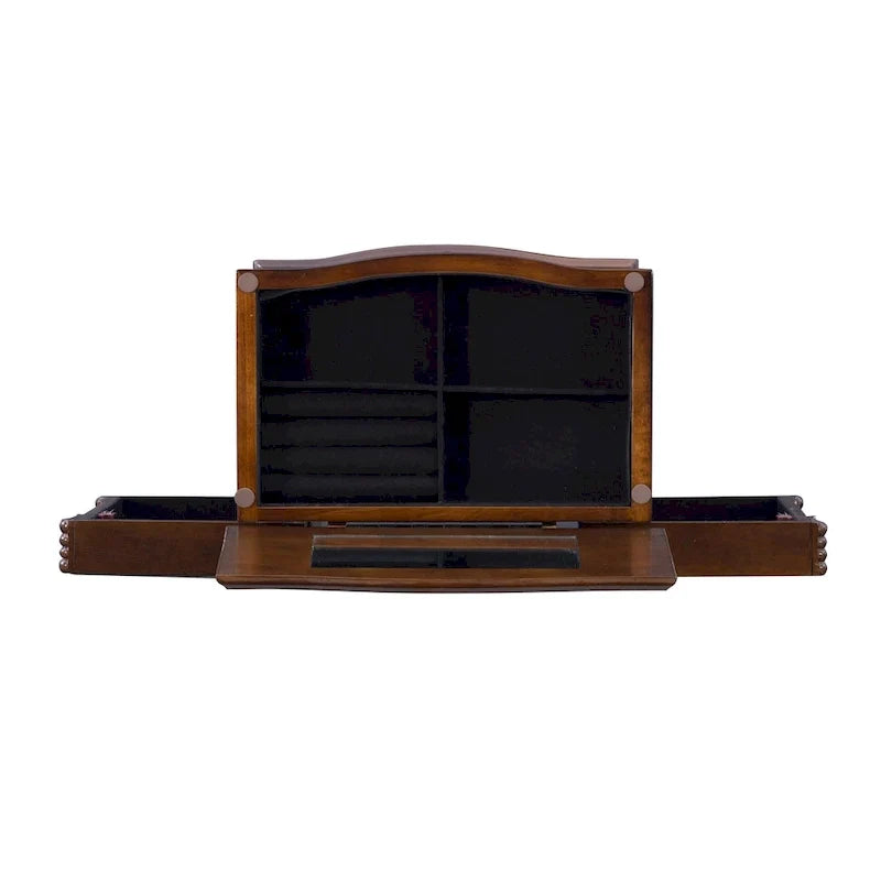 Serena Walnut Jewelry Armoire with Mirrored Finish 6