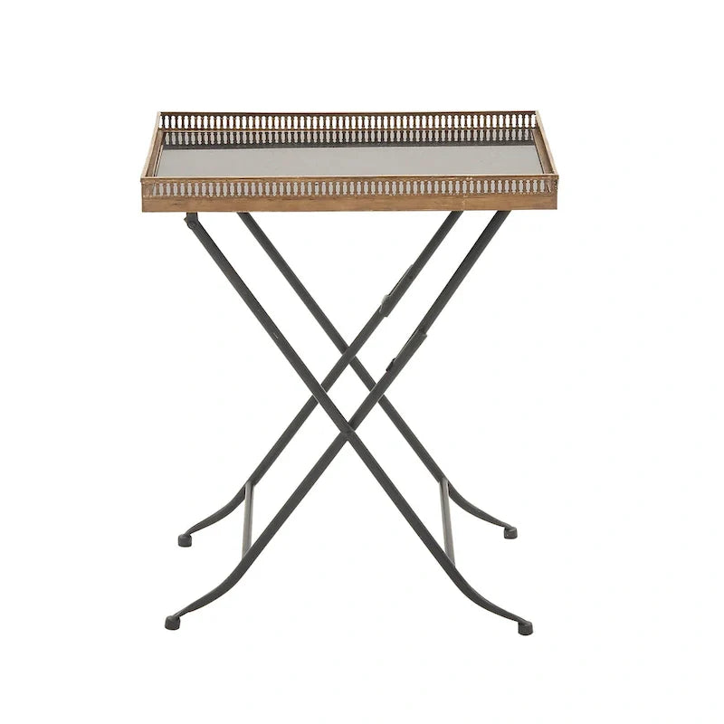 Roche River Decor Gold Metal Accent Table - 14"W x 21"L x 25"H 1