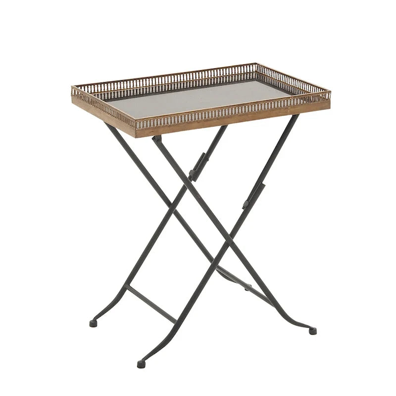 Roche River Decor Gold Metal Accent Table - 14"W x 21"L x 25"H 3