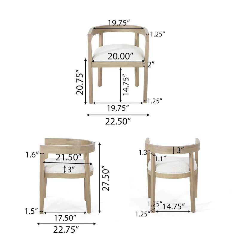 Christopher Knight Home 7-Piece Dining Set with Hudson Fabric and Wood 6